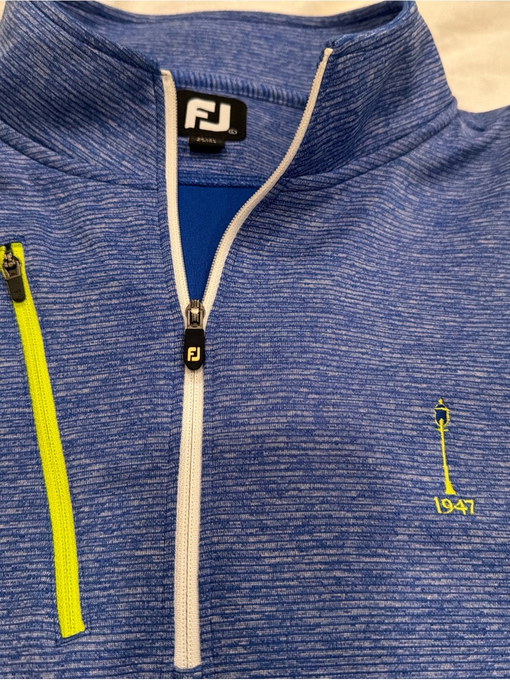 FootJoy Quarter Zip Large Carmel Country Club Golf Men’s Blue Stripe CLT NC
